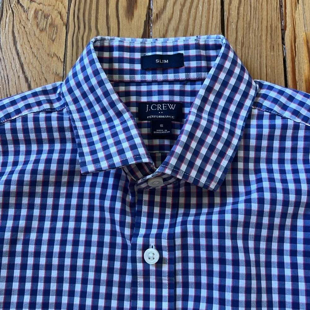 J. Crew Factory Performance Slim Gingham Shirt